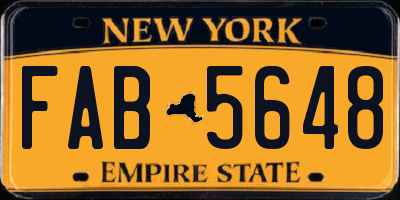 NY license plate FAB5648