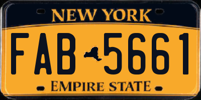 NY license plate FAB5661