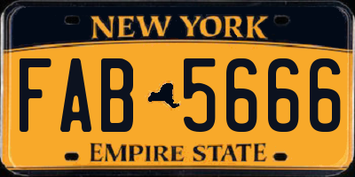 NY license plate FAB5666