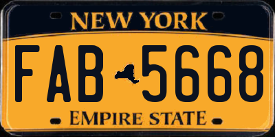 NY license plate FAB5668