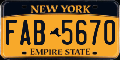 NY license plate FAB5670