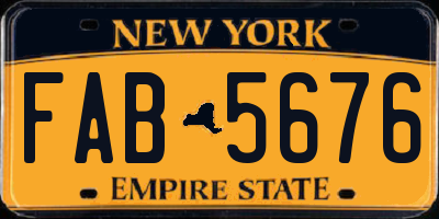 NY license plate FAB5676