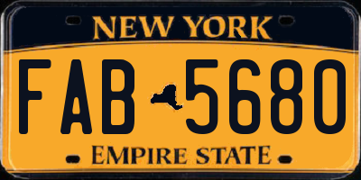 NY license plate FAB5680