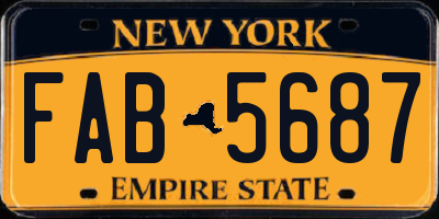 NY license plate FAB5687