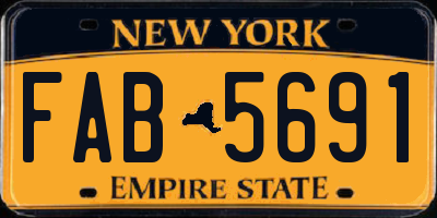 NY license plate FAB5691