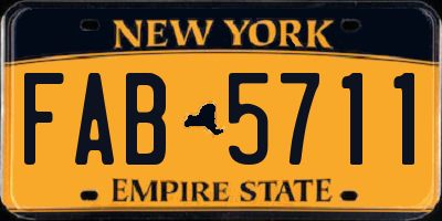 NY license plate FAB5711