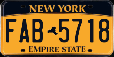 NY license plate FAB5718