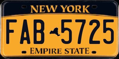 NY license plate FAB5725