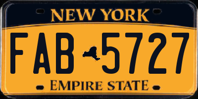 NY license plate FAB5727