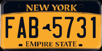 NY license plate FAB5731