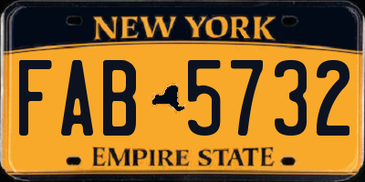 NY license plate FAB5732