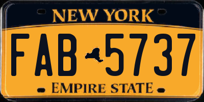 NY license plate FAB5737