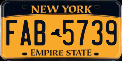 NY license plate FAB5739