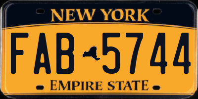 NY license plate FAB5744