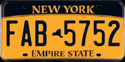 NY license plate FAB5752