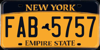 NY license plate FAB5757