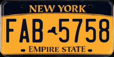 NY license plate FAB5758