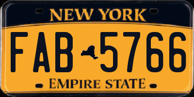 NY license plate FAB5766