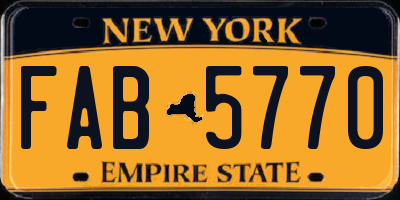 NY license plate FAB5770