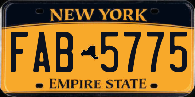 NY license plate FAB5775