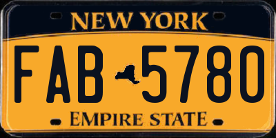 NY license plate FAB5780