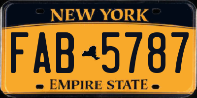 NY license plate FAB5787