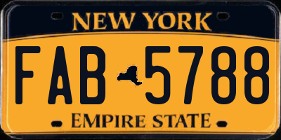 NY license plate FAB5788