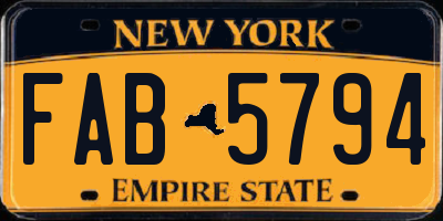 NY license plate FAB5794