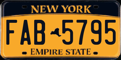 NY license plate FAB5795