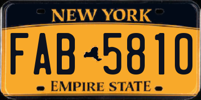 NY license plate FAB5810