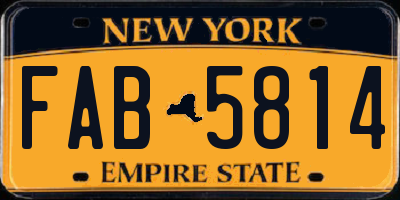 NY license plate FAB5814