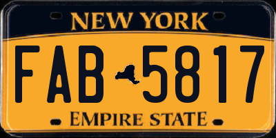 NY license plate FAB5817