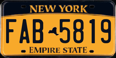 NY license plate FAB5819