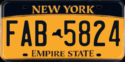 NY license plate FAB5824