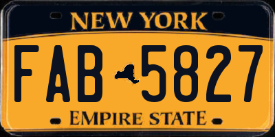 NY license plate FAB5827