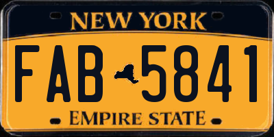 NY license plate FAB5841