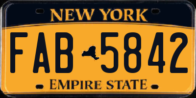 NY license plate FAB5842