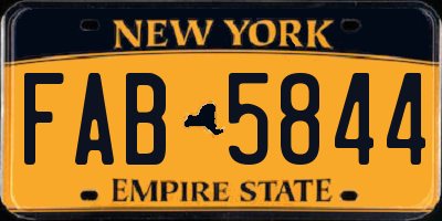 NY license plate FAB5844