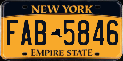 NY license plate FAB5846