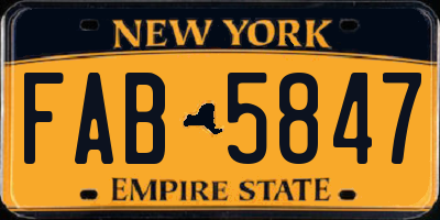 NY license plate FAB5847