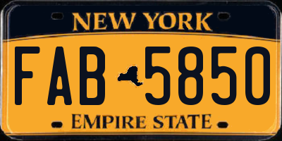 NY license plate FAB5850