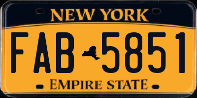 NY license plate FAB5851