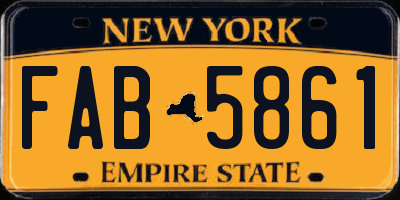 NY license plate FAB5861