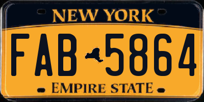 NY license plate FAB5864