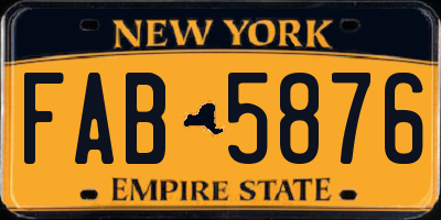 NY license plate FAB5876