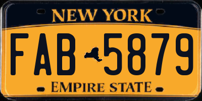 NY license plate FAB5879