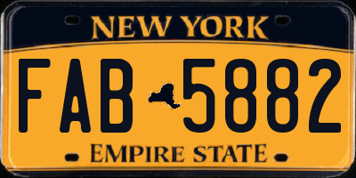 NY license plate FAB5882
