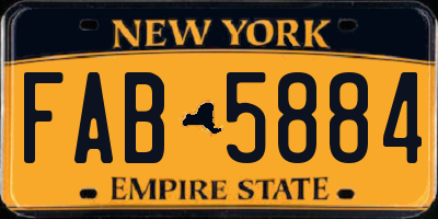 NY license plate FAB5884