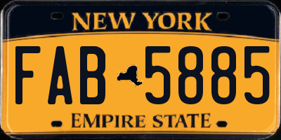 NY license plate FAB5885