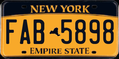 NY license plate FAB5898